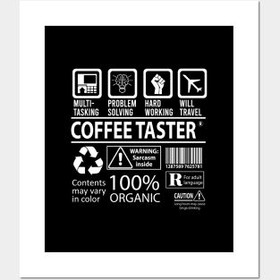 Coffee Taster T Shirt - MultiTasking Certified Job Gift Item Tee Posters and Art